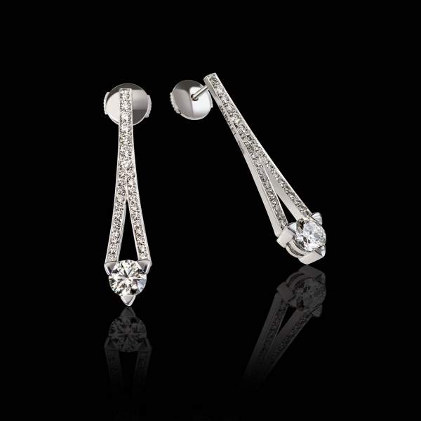 Boucles oreilles sur-mesure diamants Plena Luna